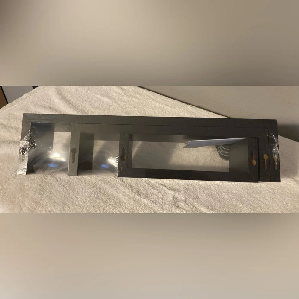 NEW - Set Of 3 Brown U-Shaped Floating Shelves